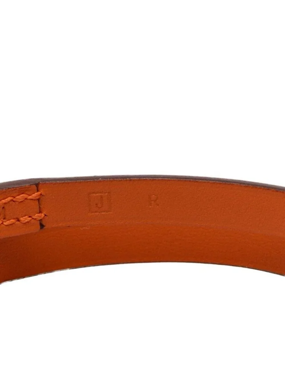 Hermes Hapi Triple Strand Bracelet Orange Leather Metal